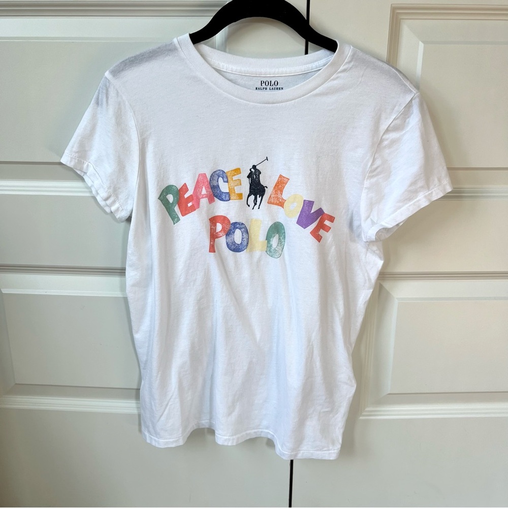 ✨Polo by Ralph Lauren Peace Love Polo White Tee